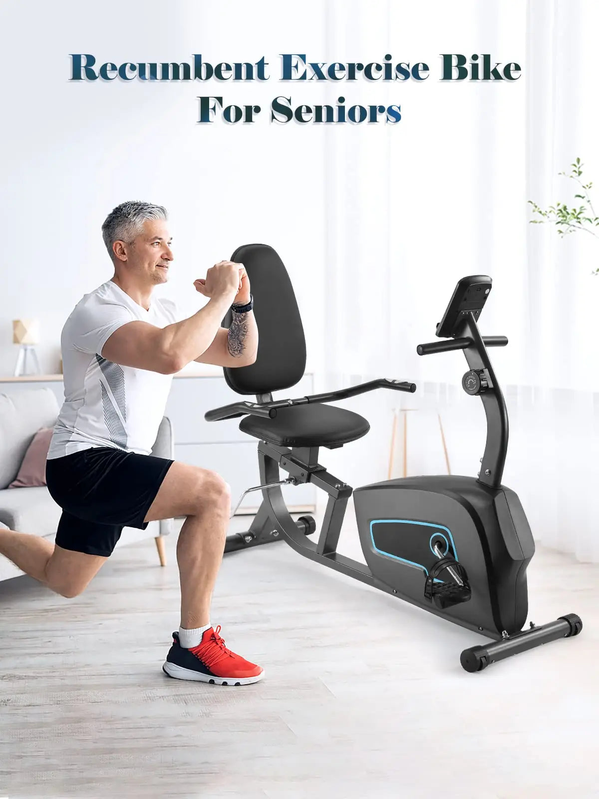Quiet 8-Level Recumbent Bike