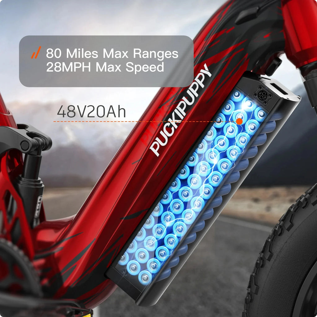 PUCKIPUPPY 20" Fat Tire E-Bike