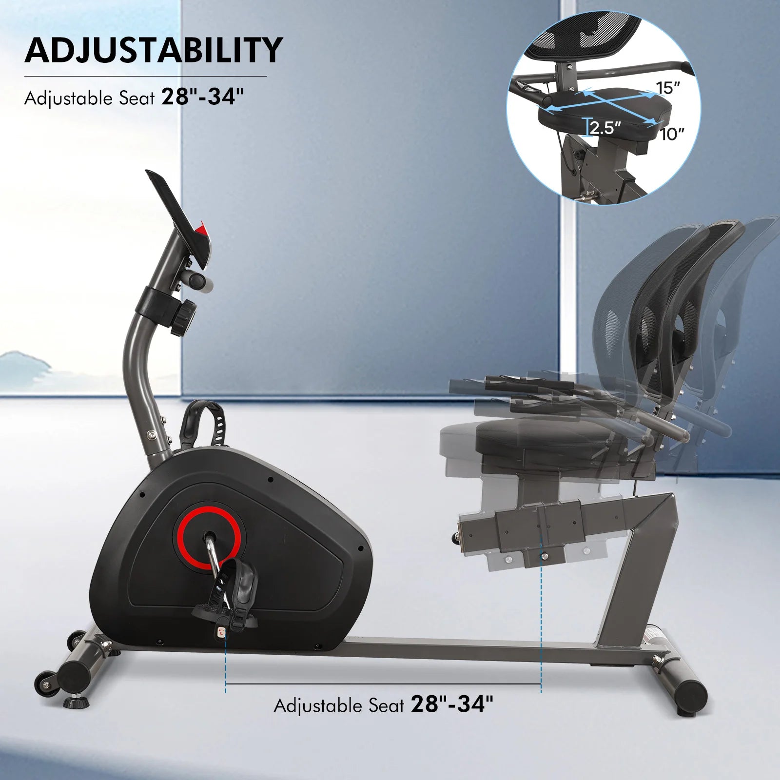 Recumbent Exercise Bike 8 Level Quiet