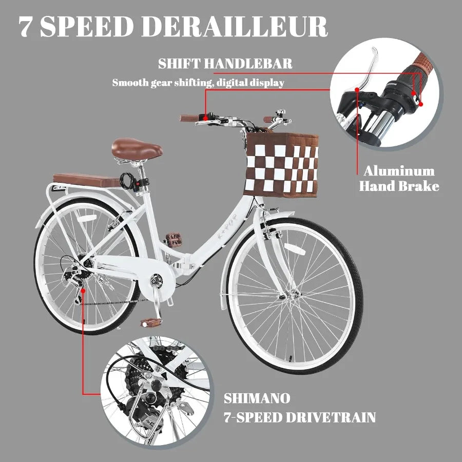 Women's Foldable Beach Cruiser Bike