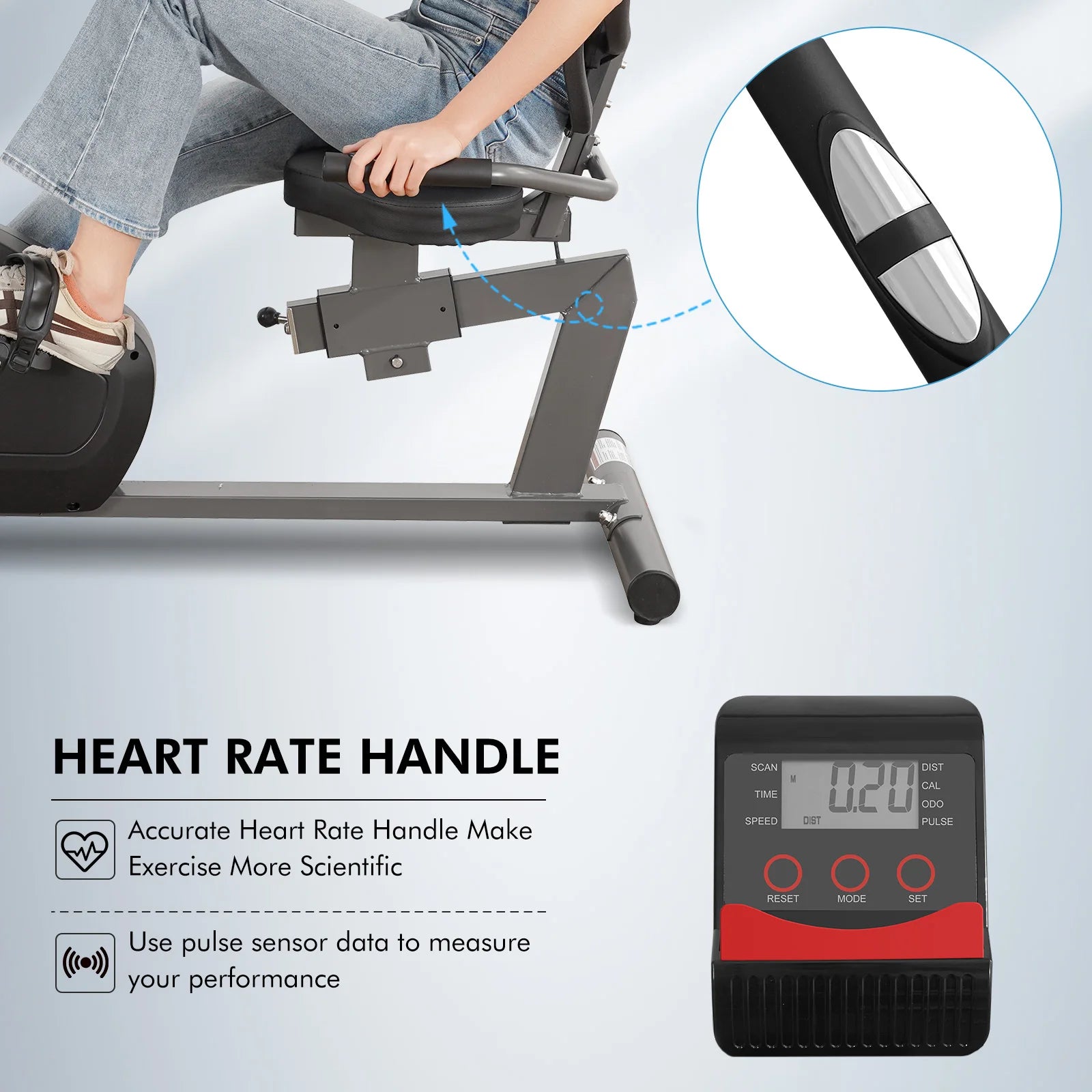 Recumbent Exercise Bike 8 Level Quiet