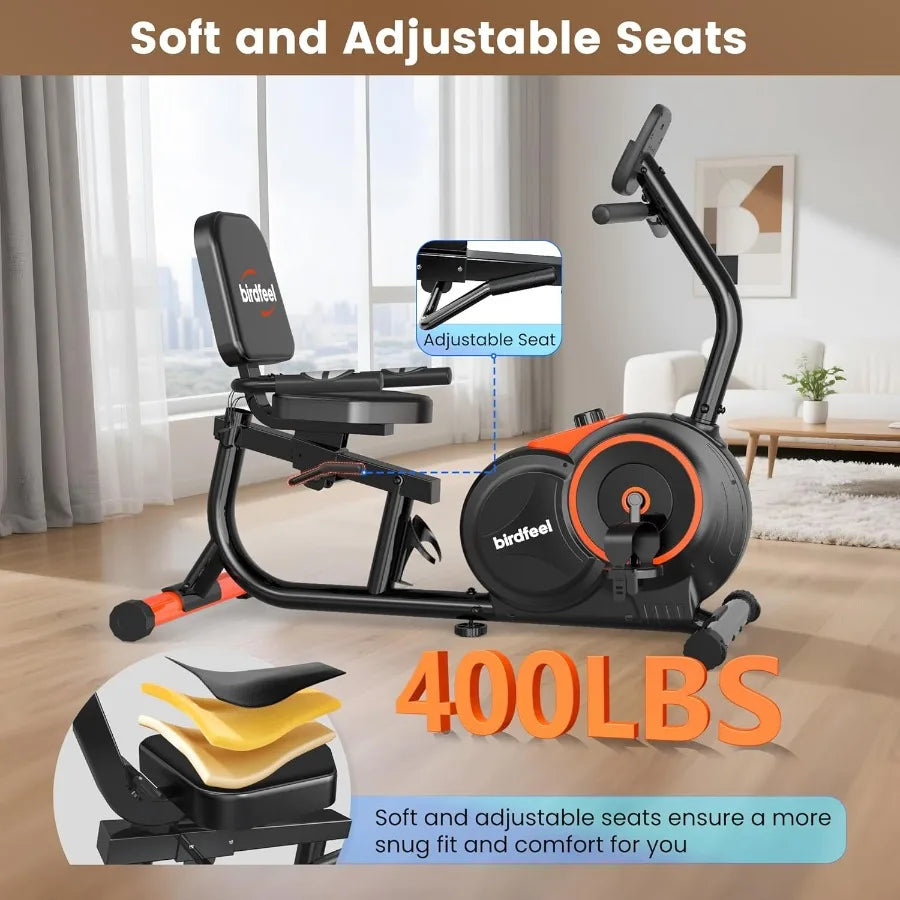 Recumbent Exercise Bike 400LB 16 Gears
