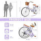 26" Foldable Beach Cruiser Bike